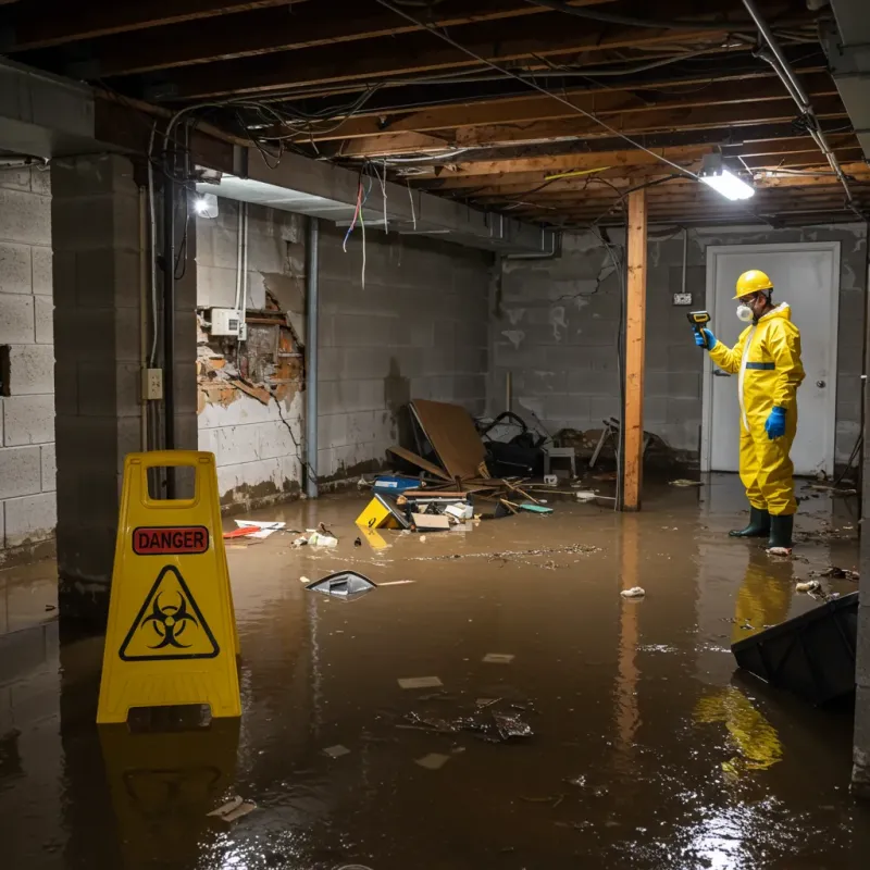 Flooded Basement Electrical Hazard in Troy, NC Property