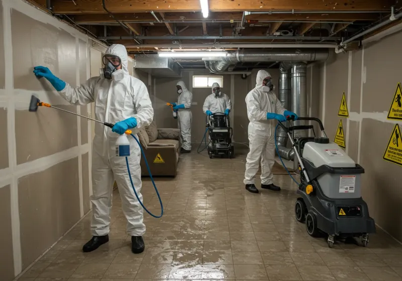 Basement Moisture Removal and Structural Drying process in Troy, NC